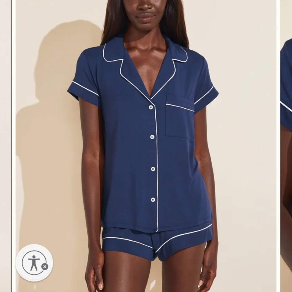 Eberjey Gisele Shortie Short PJ Set - Navy